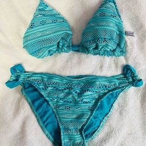 Blue Lace Bohemian Bikini Set